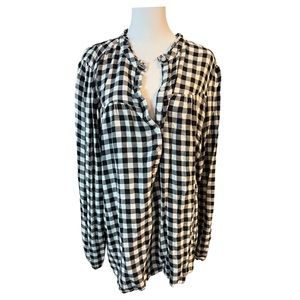 Goodthreads Black and White Checked Womens Blouse.